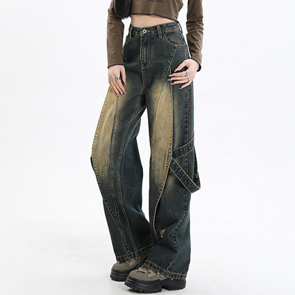 American High Street Vibe Heavy Industry Spliced Jeans