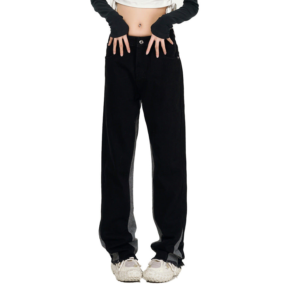 American Casual Side Split Floor Sweeping Street Jeans