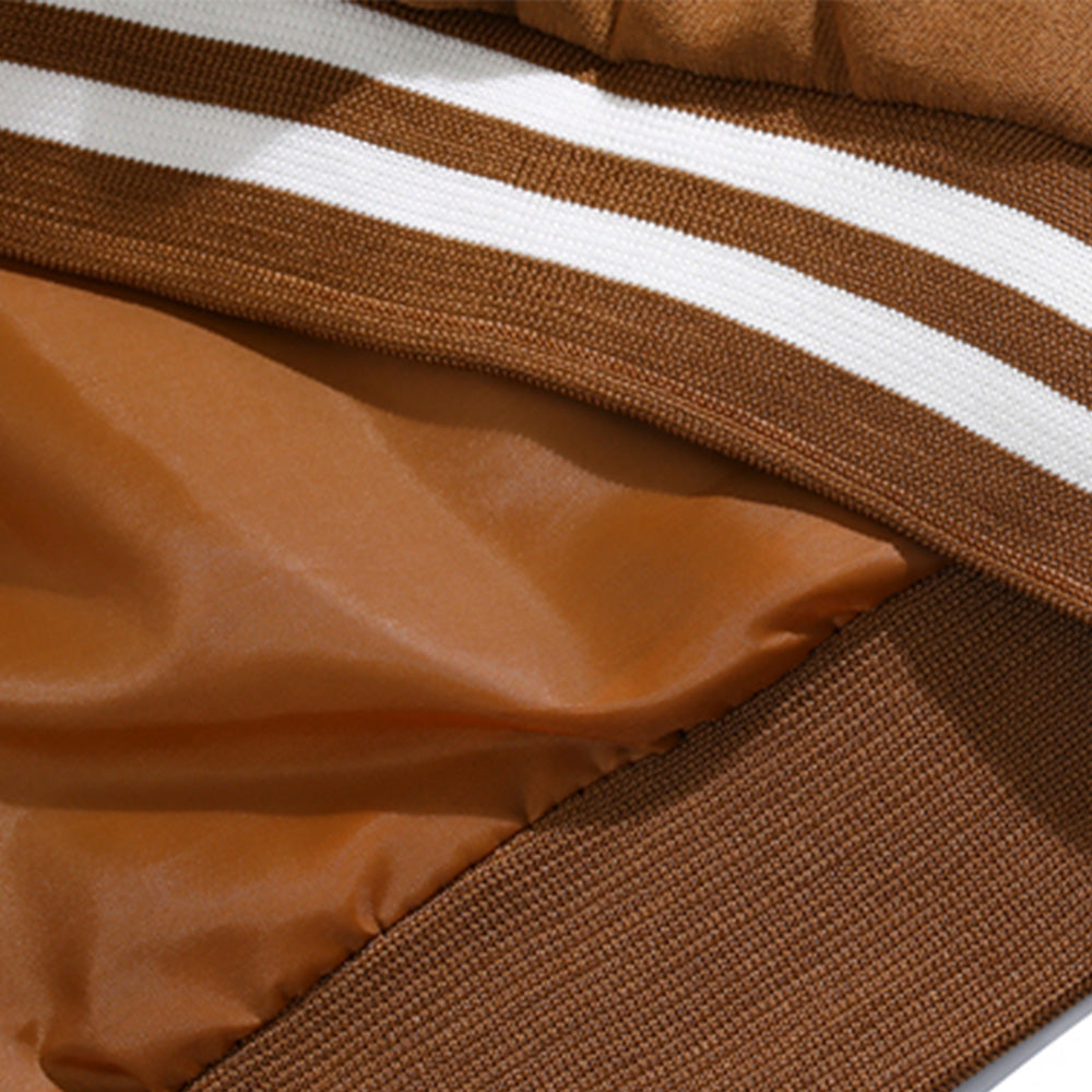 Japanese Casual Mosaic Letter Hooded Jacket