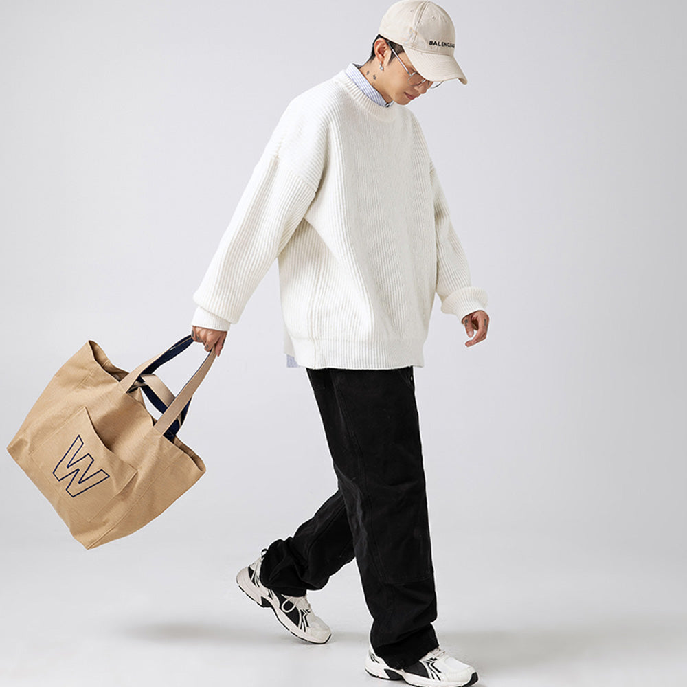 Japanese Thick Needle Pit Texture Solid Color Sweater