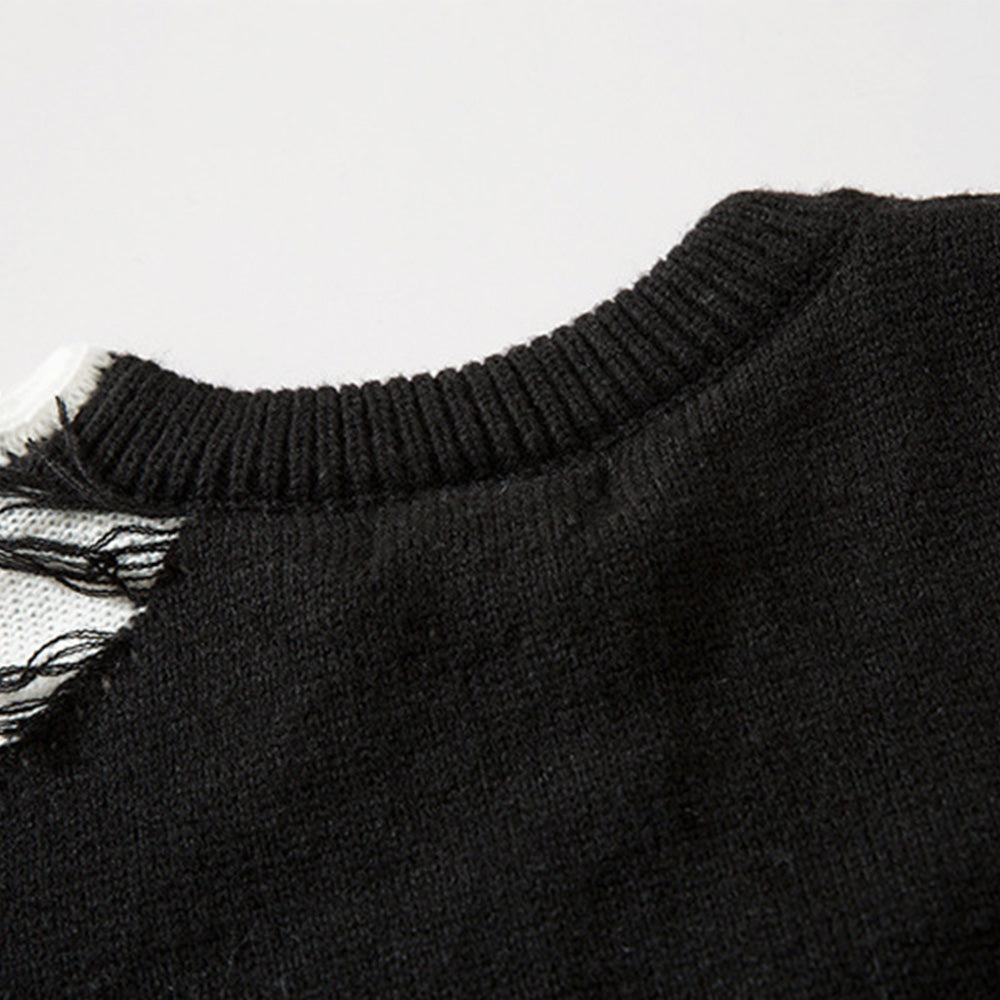 High Street Cross Hole Design Sweater