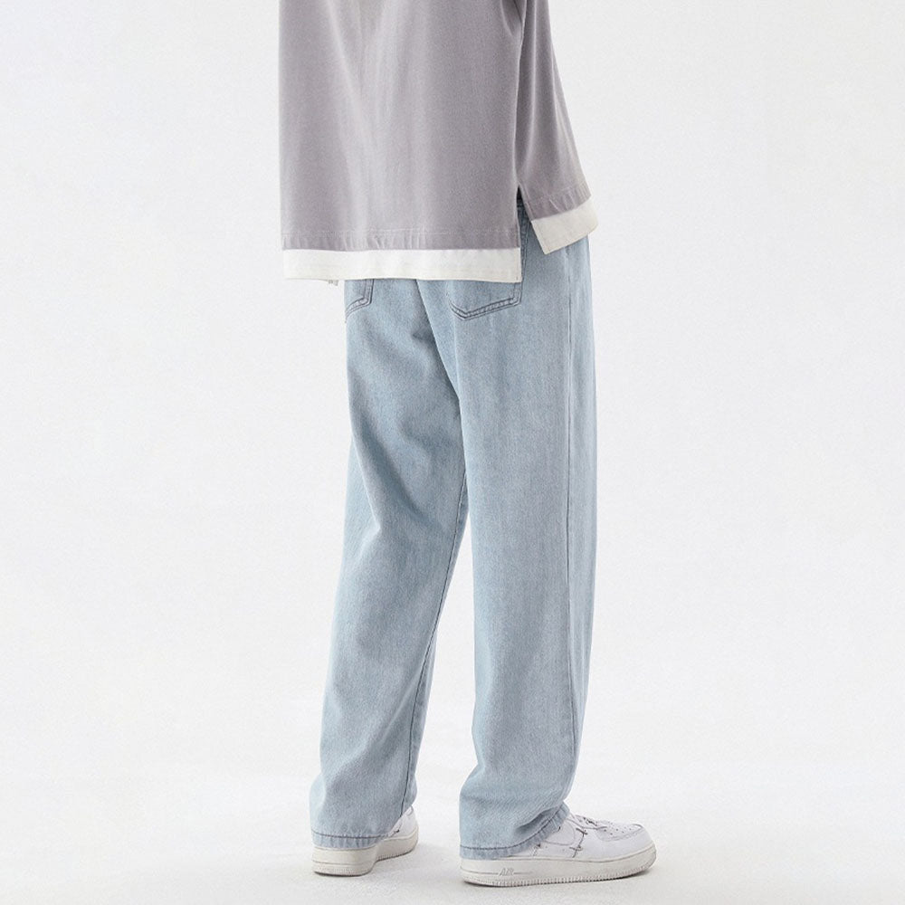 High Street Pure Color Straight Jeans