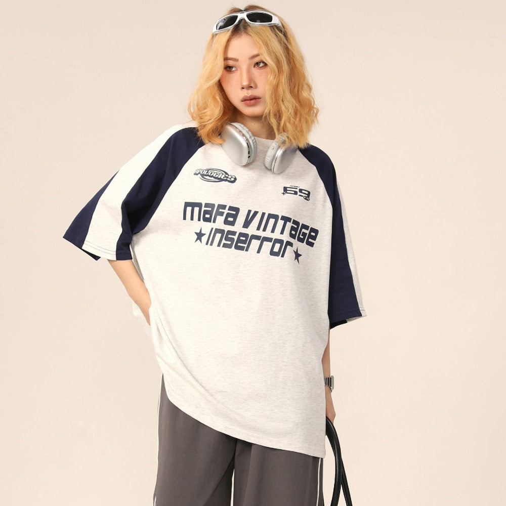 Retro All-match Color Contrast T-shirt