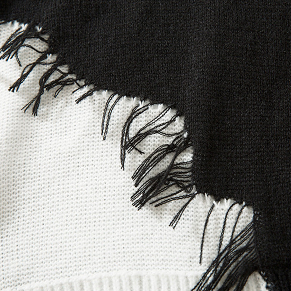 High Street Cross Hole Design Sweater