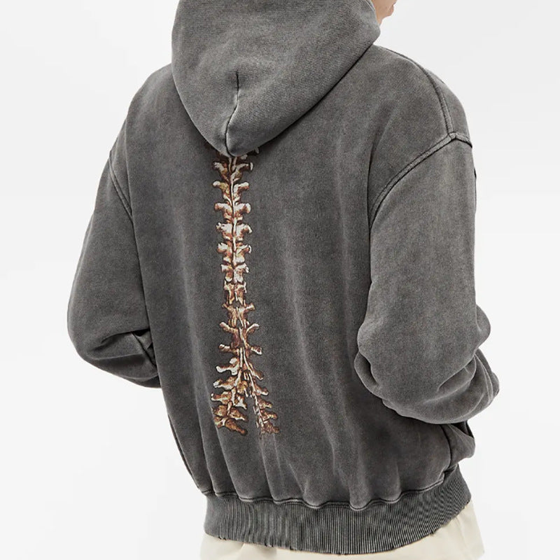 Vintage Street Skeleton Graphic Zipper Hoodie