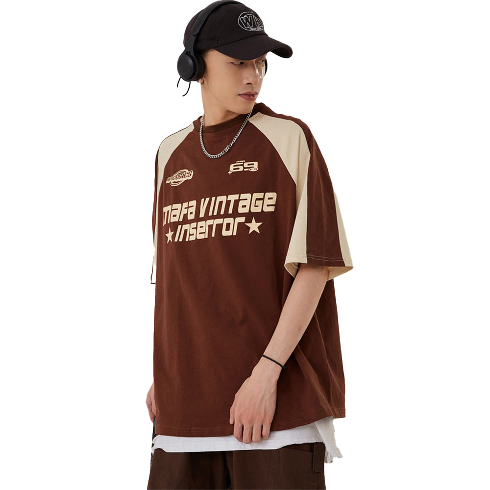 Retro All-match Color Contrast T-shirt