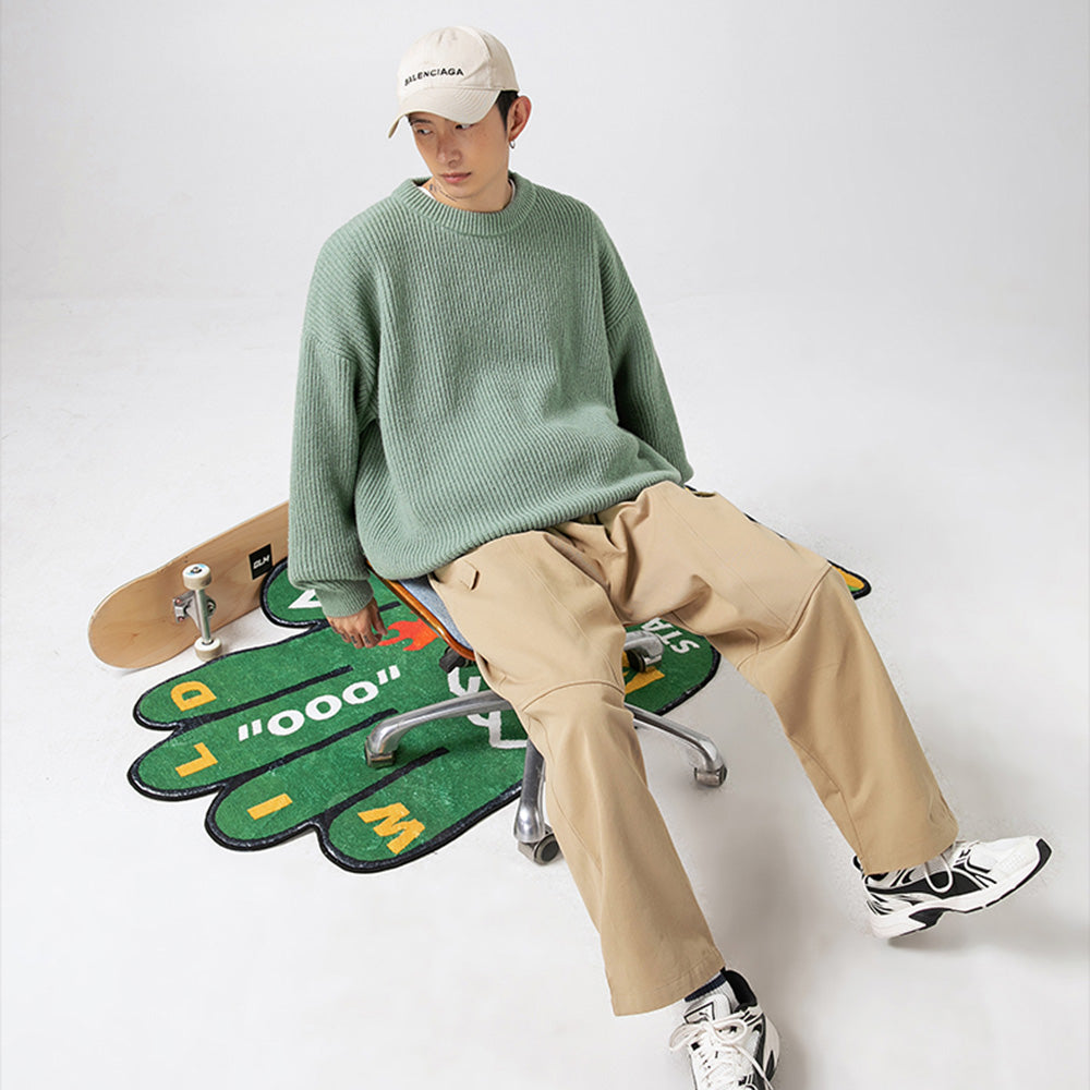 Japanese Thick Needle Pit Texture Solid Color Sweater