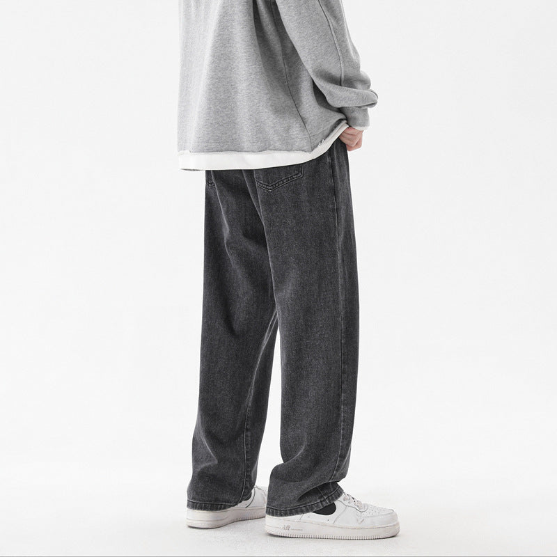 High Street Pure Color Straight Jeans