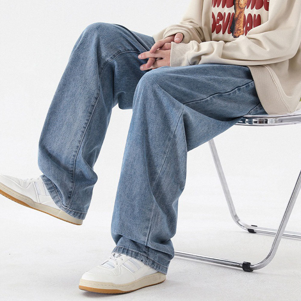 High Street Pure Color Straight Jeans