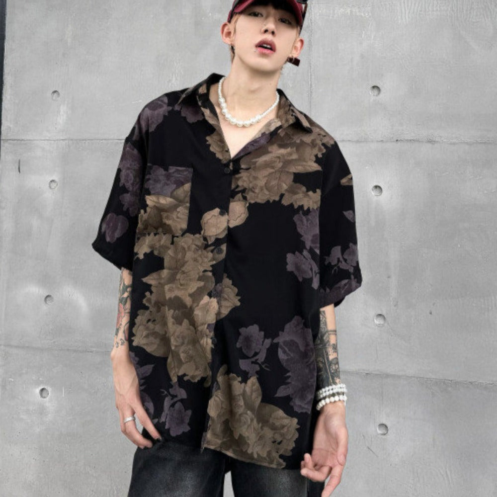 Street Floral Lapel Shirt
