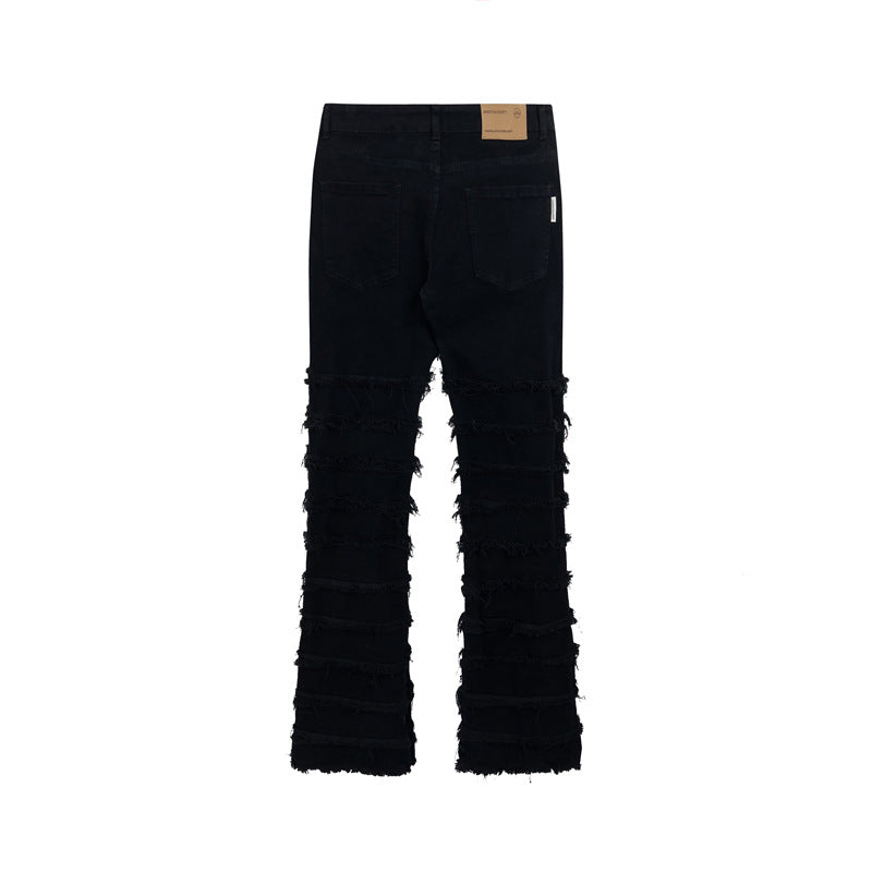 DF |American Black Destroy Washed Stacked Jeans