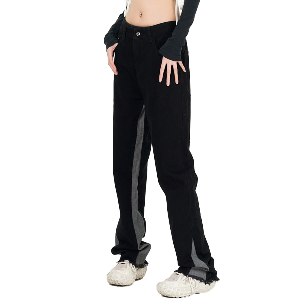 American Casual Side Split Floor Sweeping Street Jeans