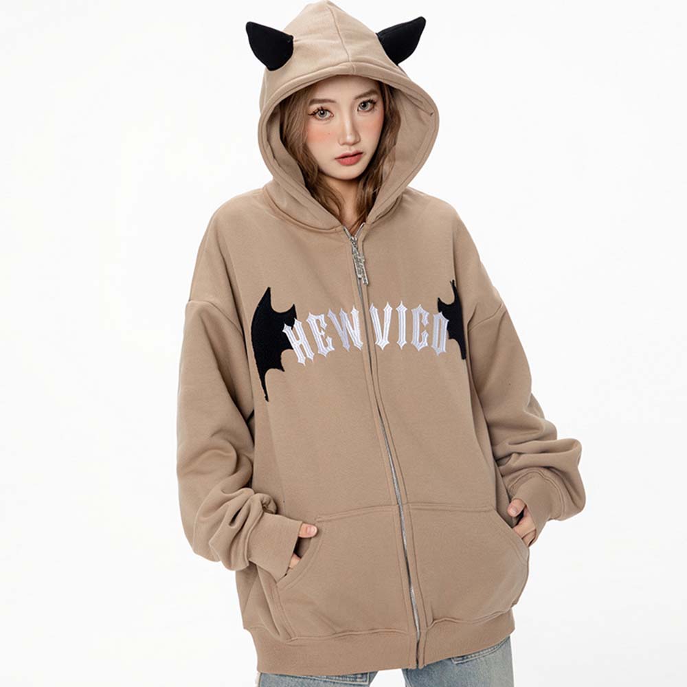 High Street Embroider Devil's Horn Hoodie