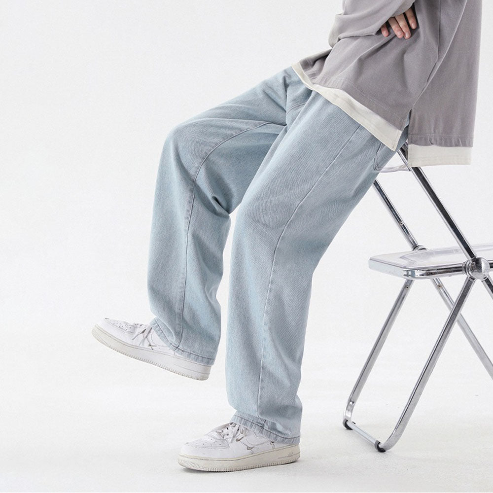 High Street Pure Color Straight Jeans