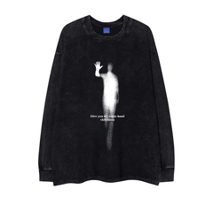 Street Philanthropist Lonely shadow Vintage Blurred Phantom Retro Street Long Sleeves Shirt Details
