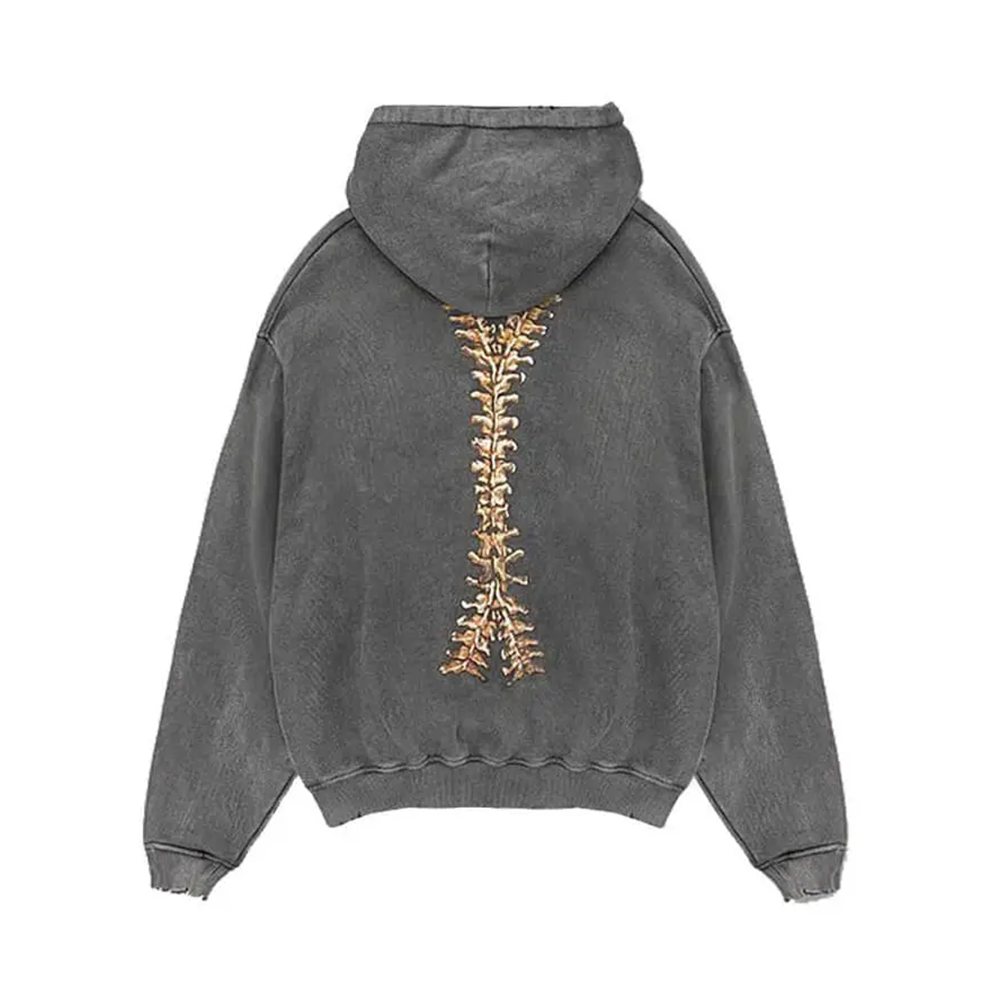 Vintage Street Skeleton Graphic Zipper Hoodie