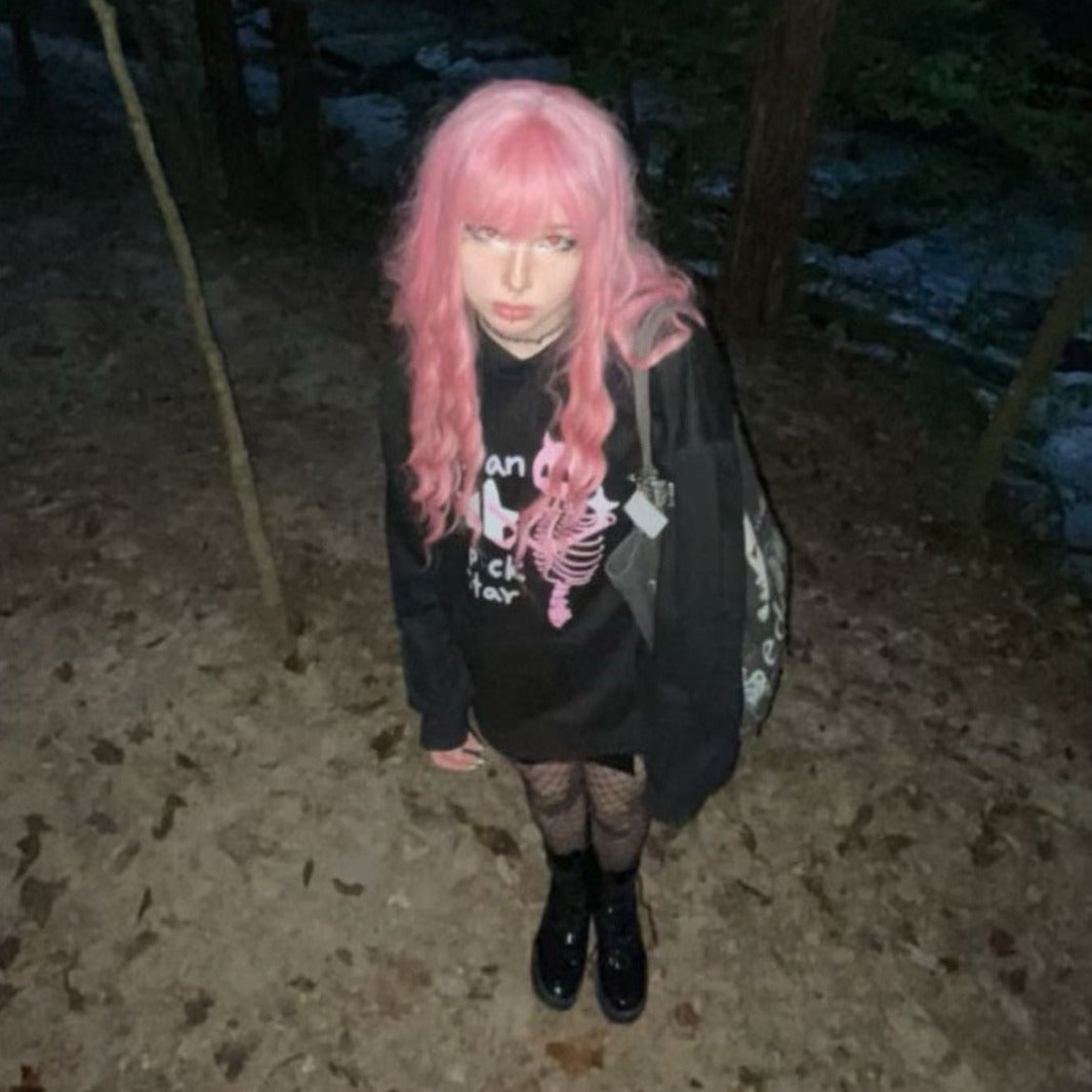 Dark Skull Star Print Hoodie