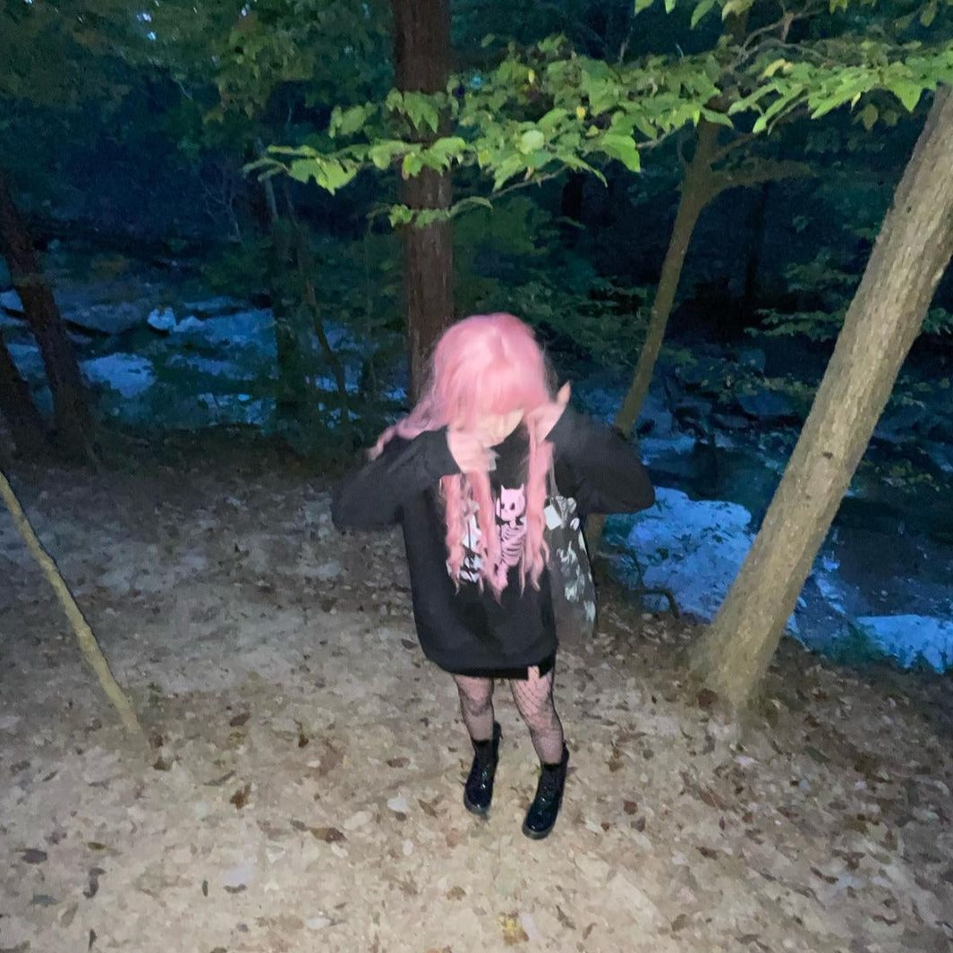 Dark Skull Star Print Hoodie