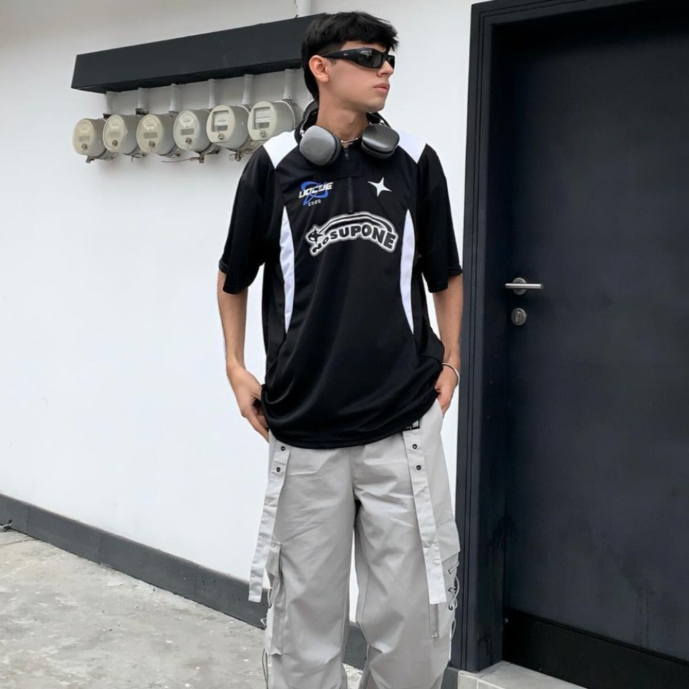 Vintage Half Zip Polo T-shirt