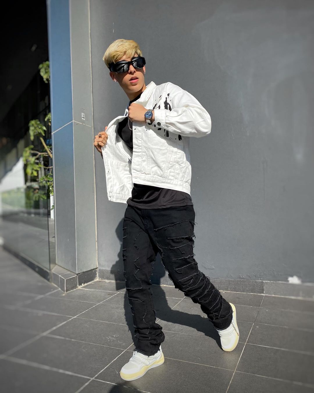 Hand-Drawn Graffiti Denim Jacket