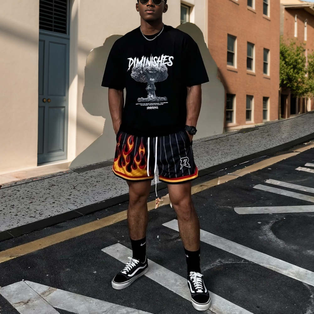 Quick-Drying Printed Mesh Shorts