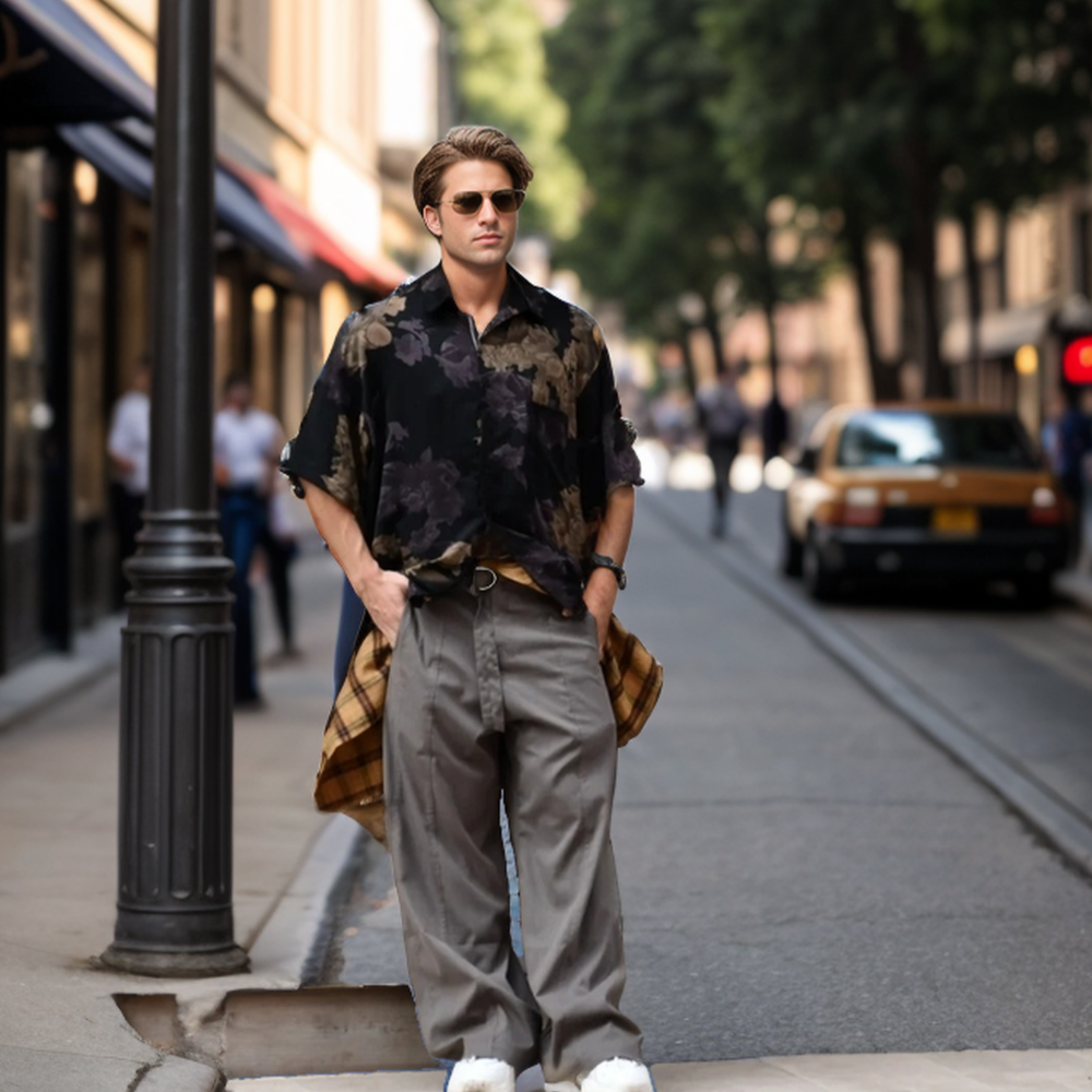 Street Floral Lapel Shirt