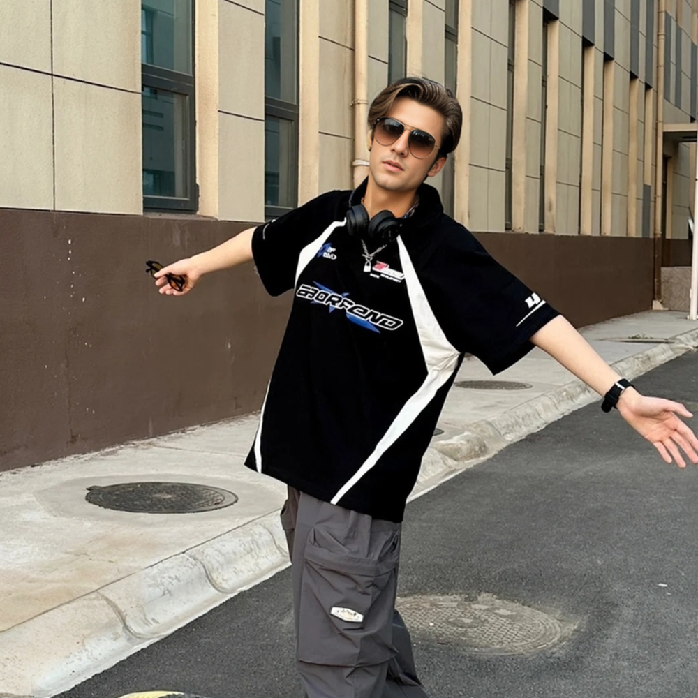 High Street Panel Racing Print T-Shirt