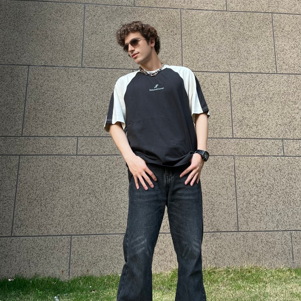 Vintage Raglan Sleeve Couple T-Shirt