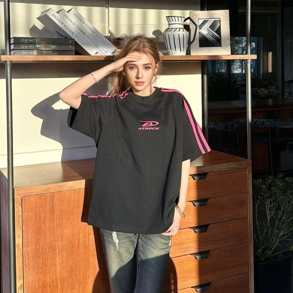 American Raglan Printed Cotton T-shirt