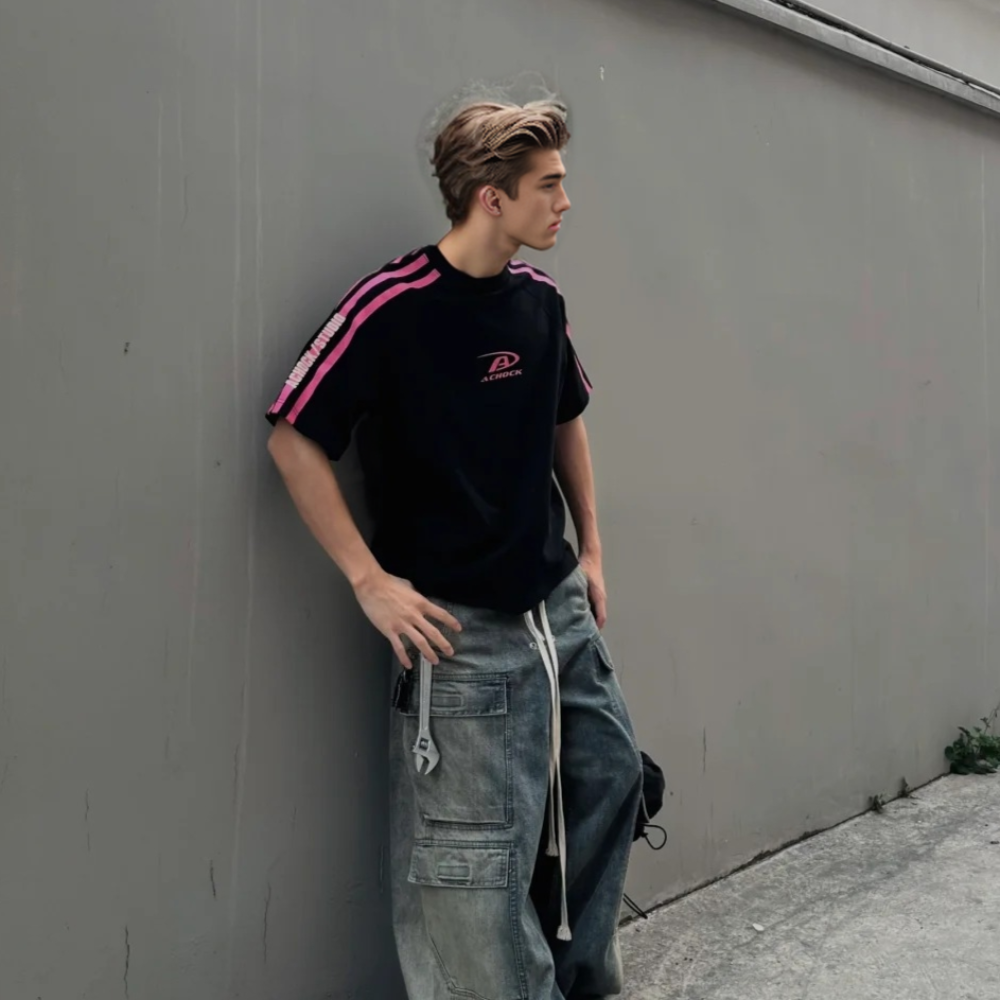 American Raglan Printed Cotton T-shirt