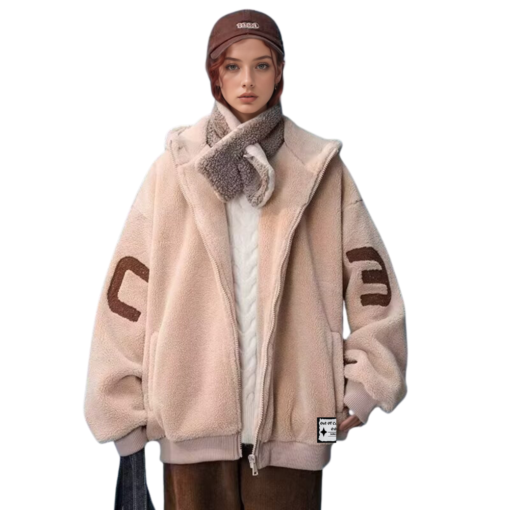 OOC' Casual Loose Sherpa Hooded Coat