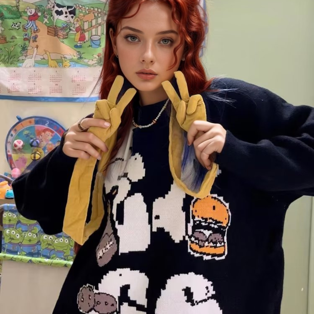 OOC' Vintage Hamburger Lettering Sweater