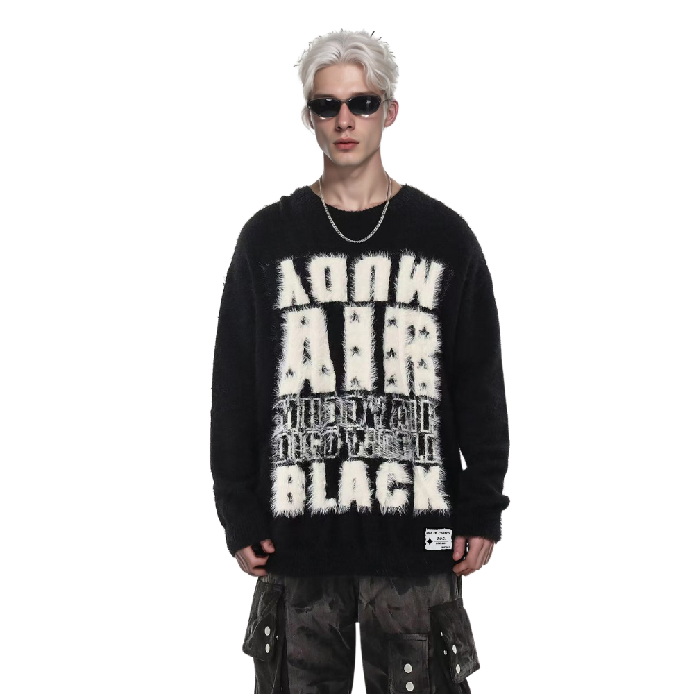 OOC' Vintage Soft Mink Loose Lettering Sweater