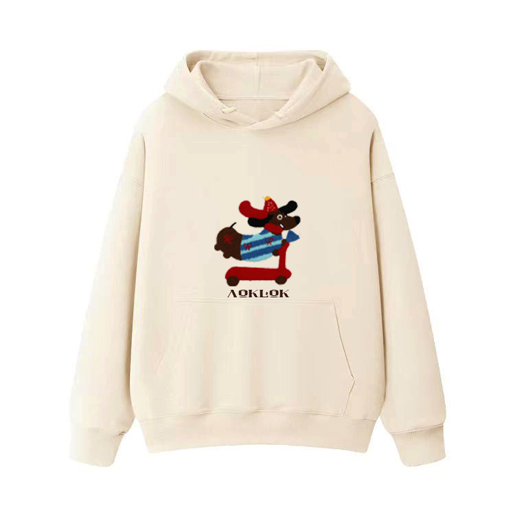 AG Embroidery Skateboard Dachshund Hoodie
