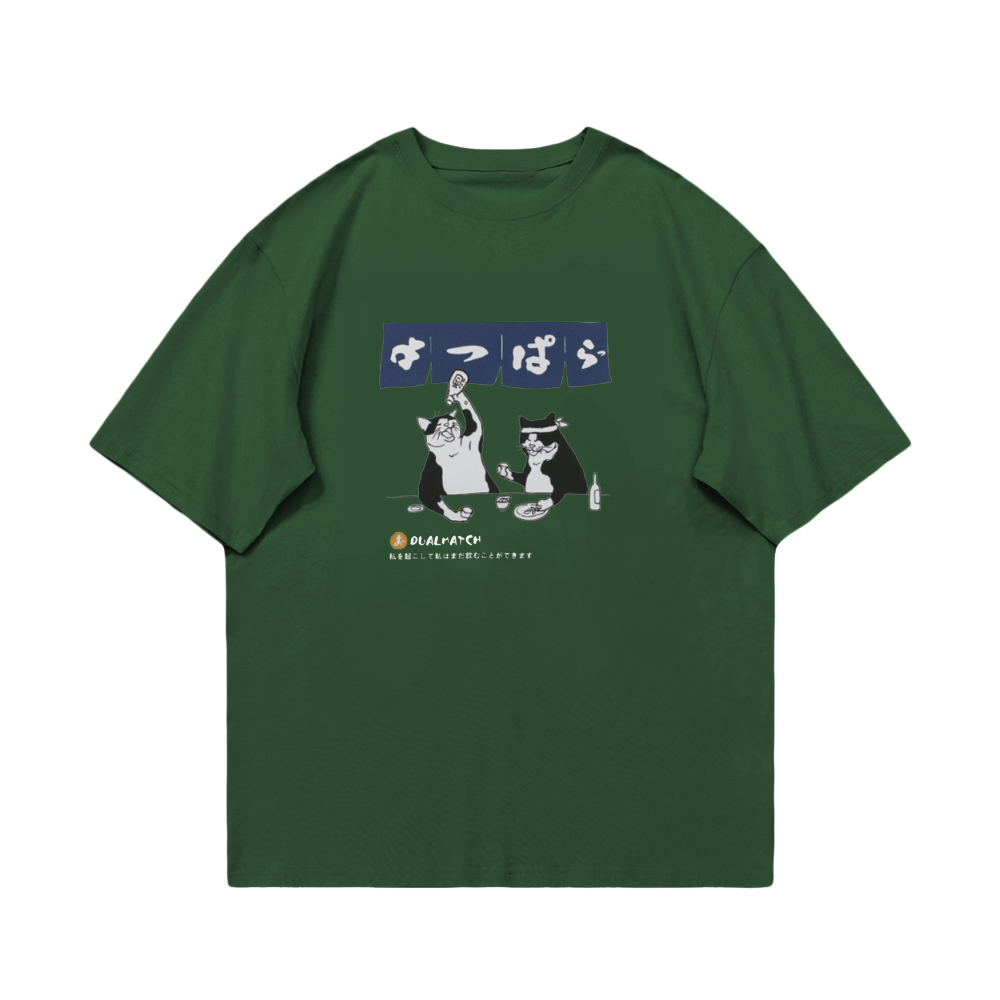 Urban Cartoon Cat Graphic T-Shirt
