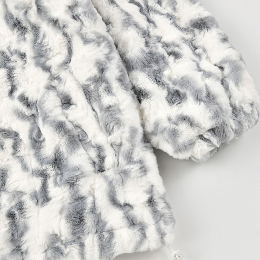 【NOW TREND】Solid Tie-Dyed Sherpa Coat