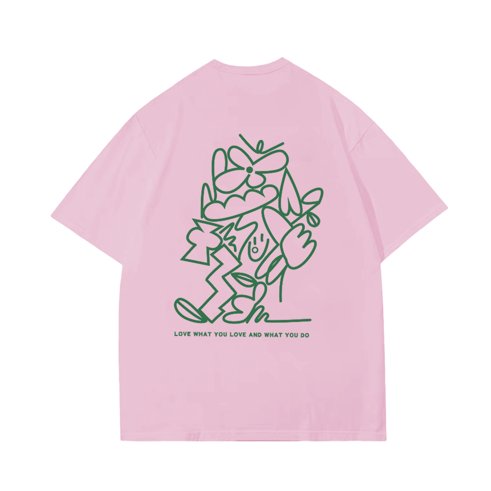 Chic Green Line Flower T-Shirt
