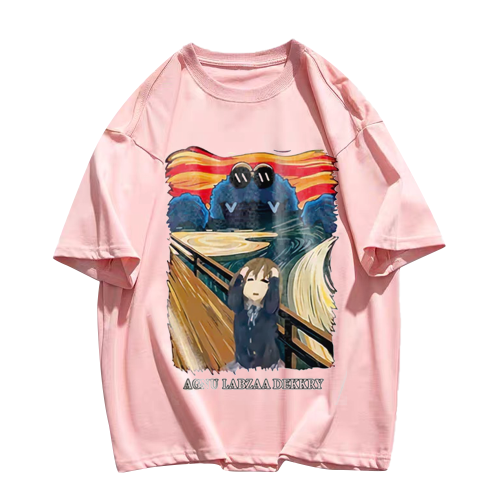 Upset Cartoon Girl Cotton T-shirt