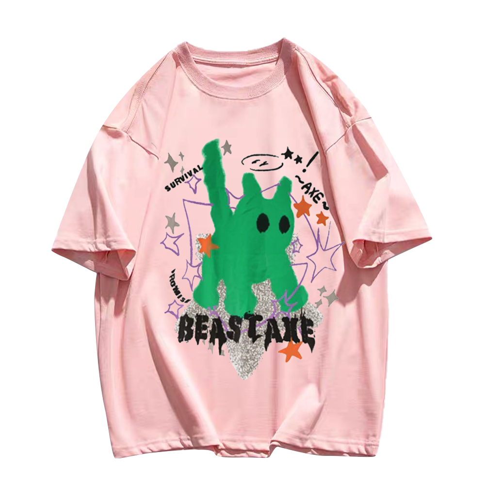 Urban Abstract Kitten Print T-shirt