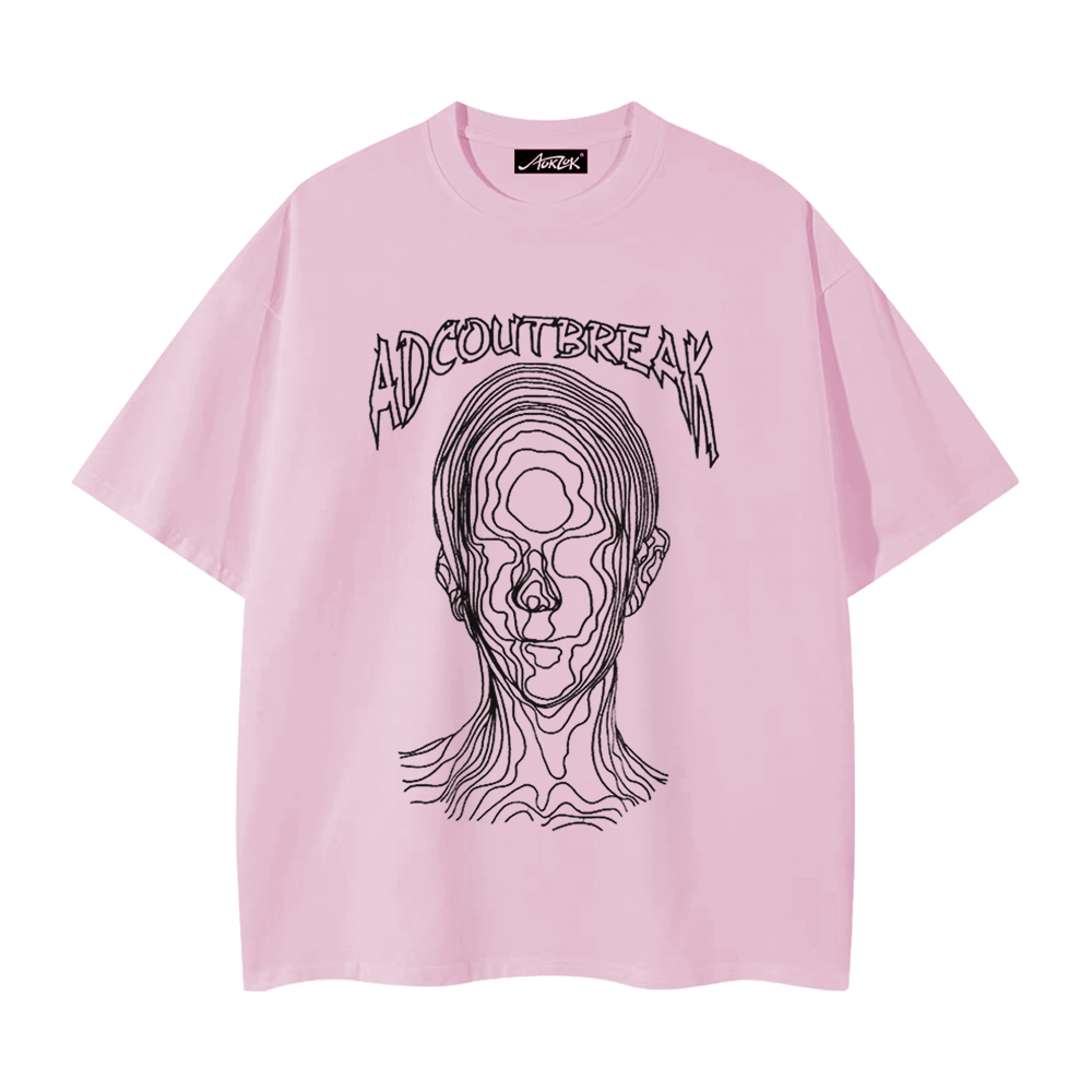 Line Face Letters T-Shirt