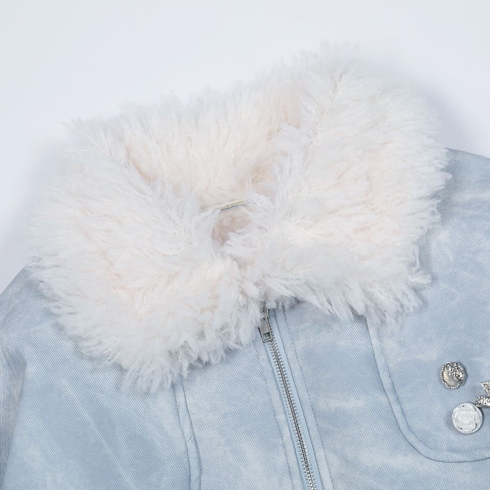 【NOW TREND】Retro Suede Fur Collar Coat