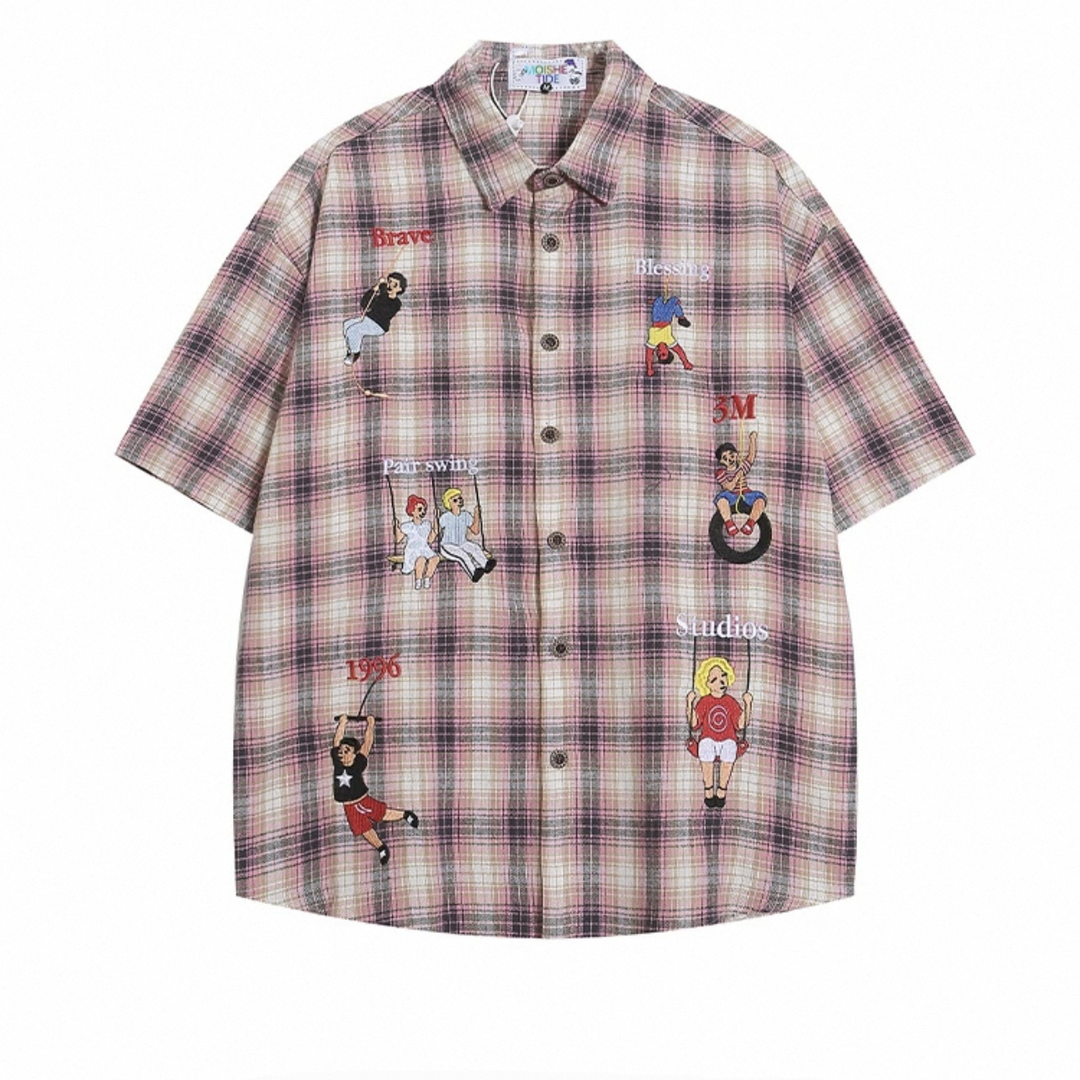 Vintage Embroidered Checkered Shirt