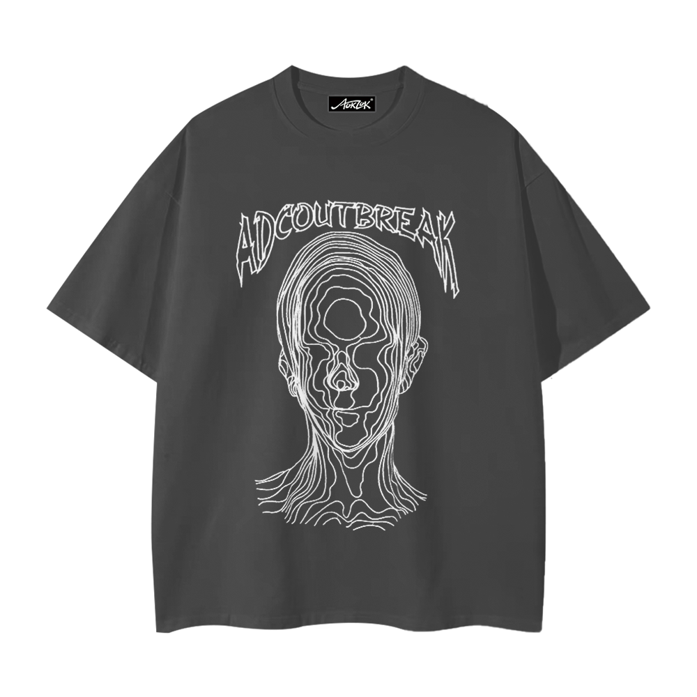 Line Face Letters T-Shirt