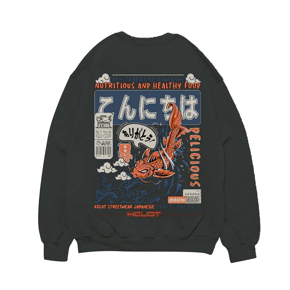 Fierce Fish Print Cotton Sweatshirt
