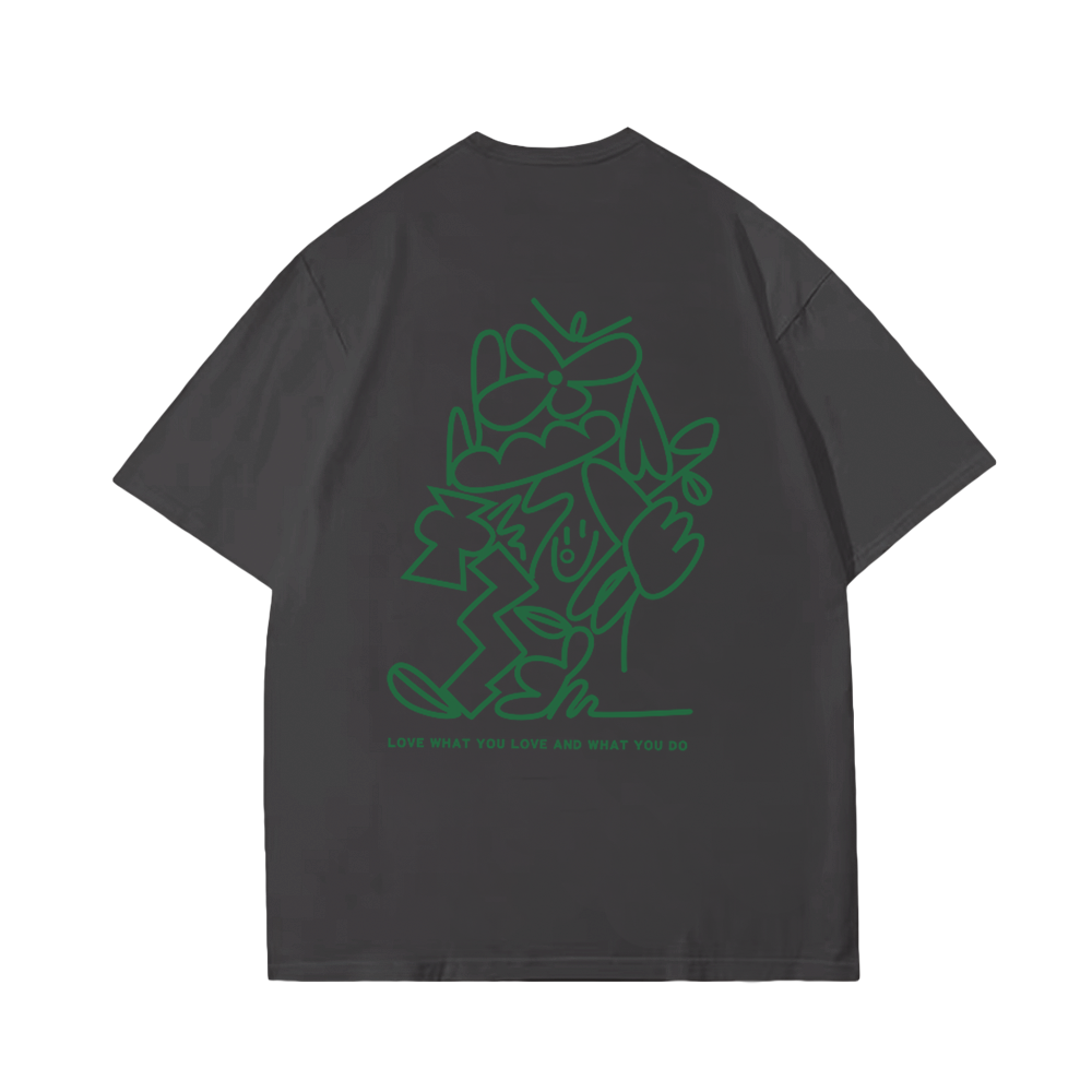 Chic Green Line Flower T-Shirt