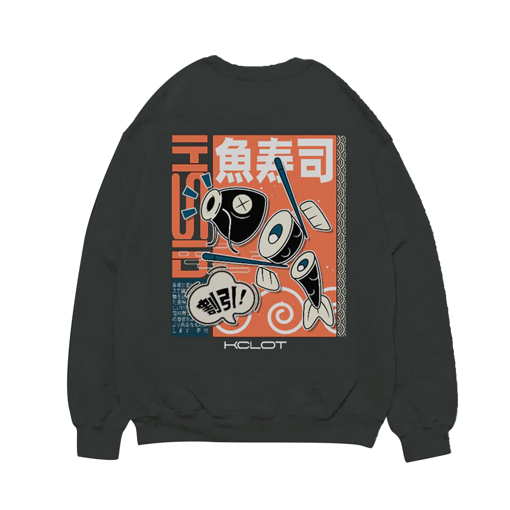 Fish Sushi Pattern Sweatshirt