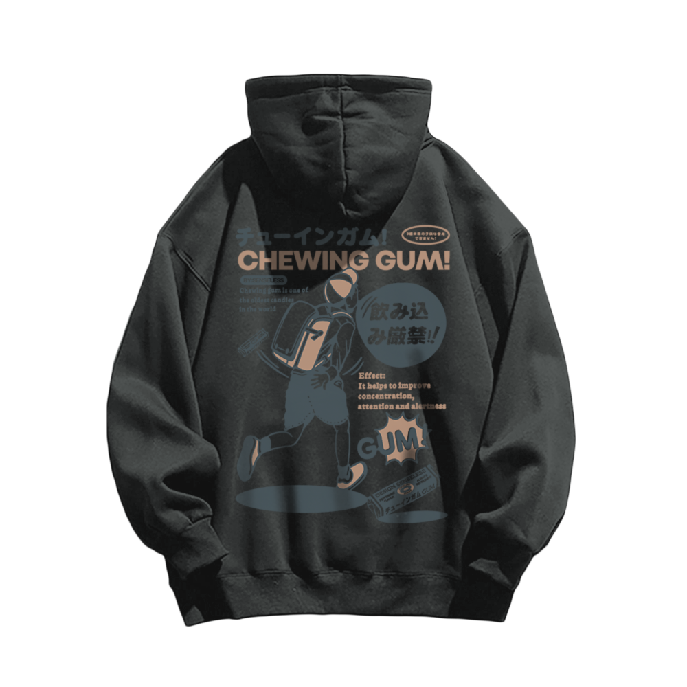 Japanese Retro Manga Print Hoodie