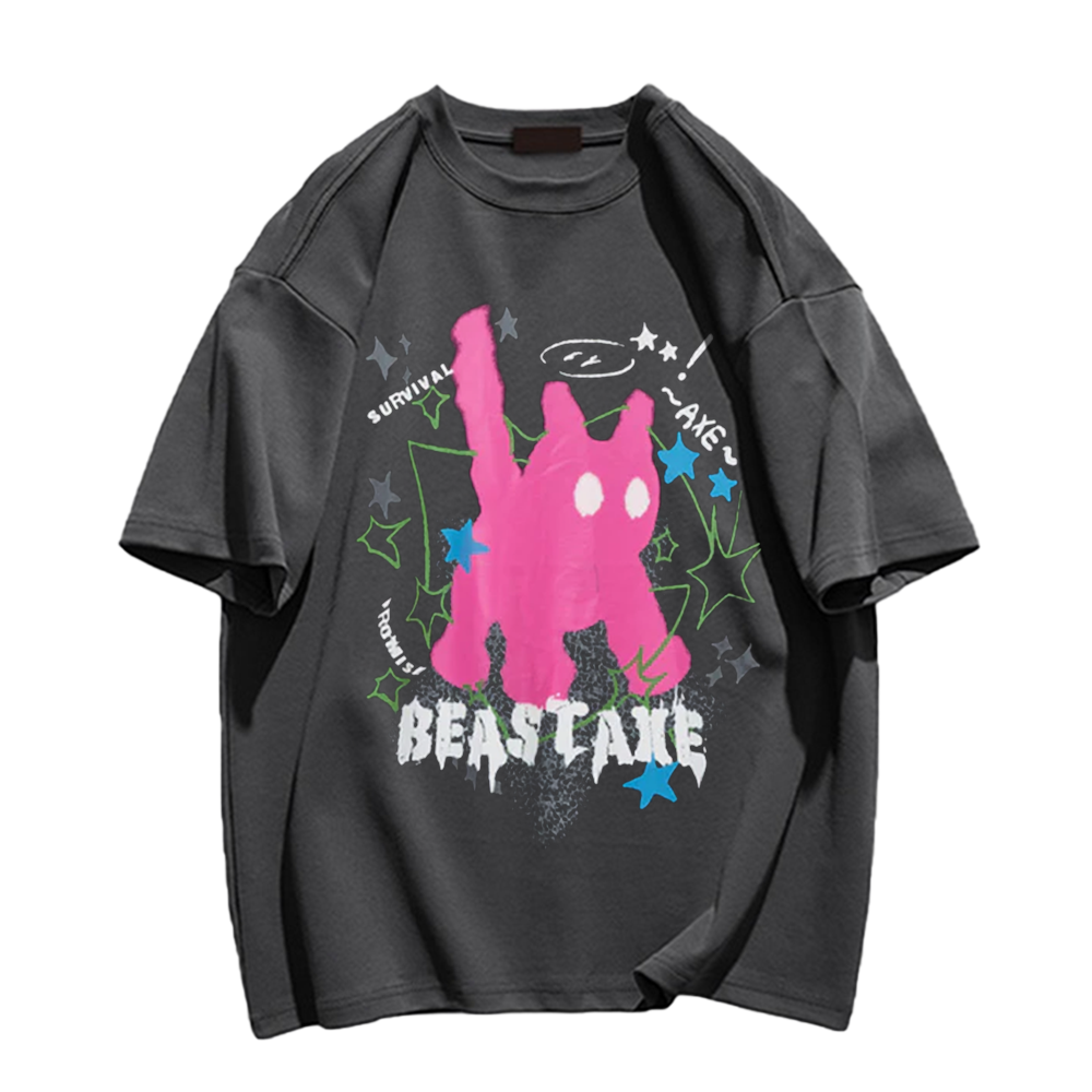 Urban Abstract Kitten Print T-shirt