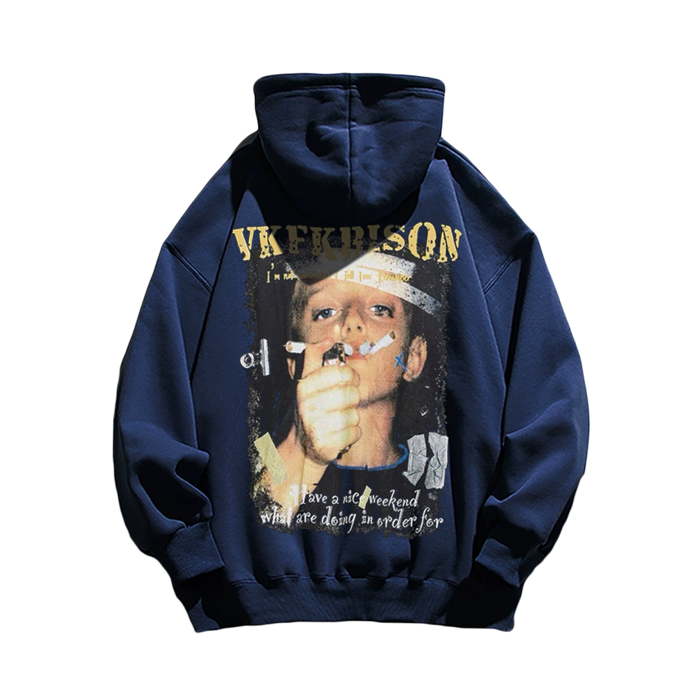 Street Smoking Boys Print  Hoodie