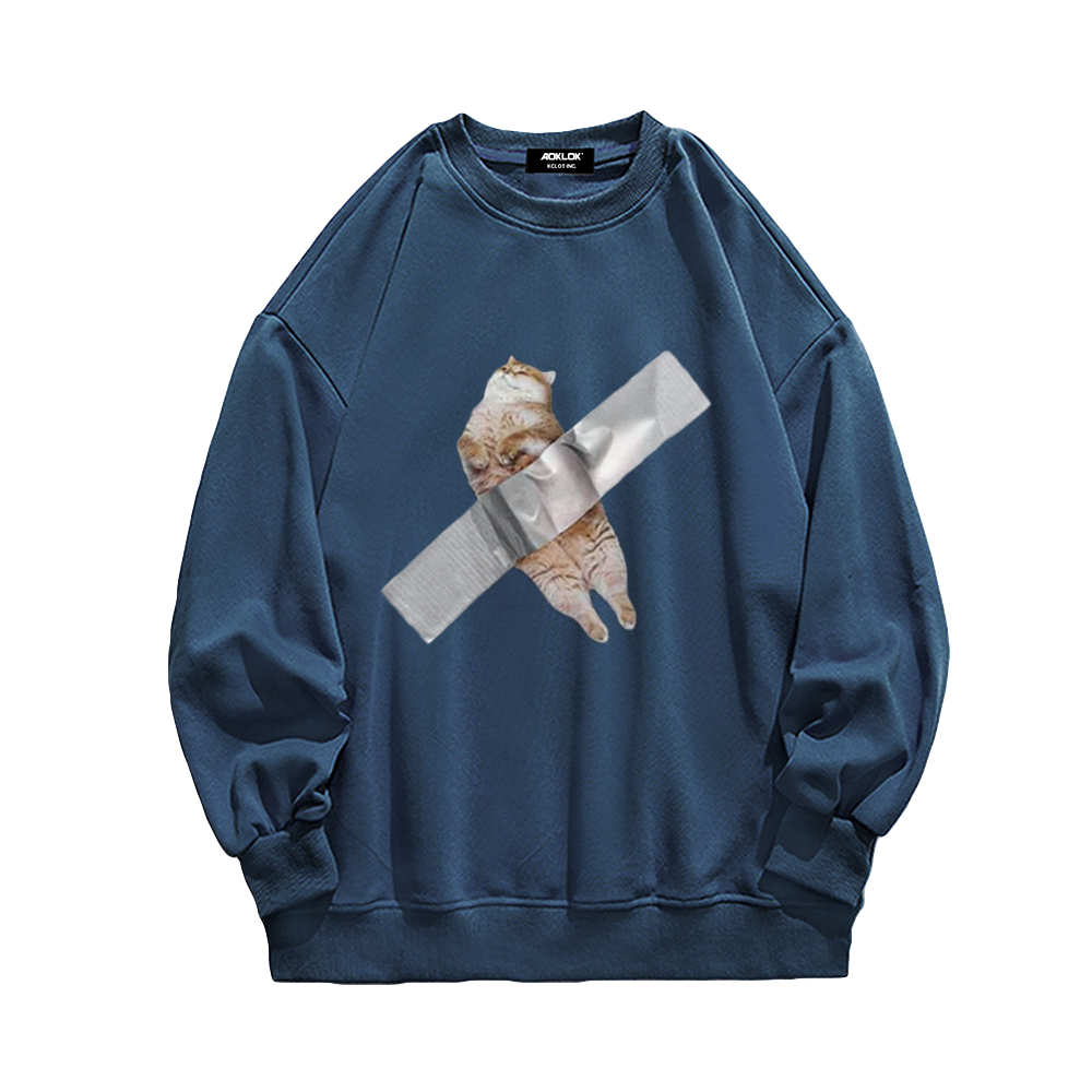 Funny Kitten Print Sweatshirt